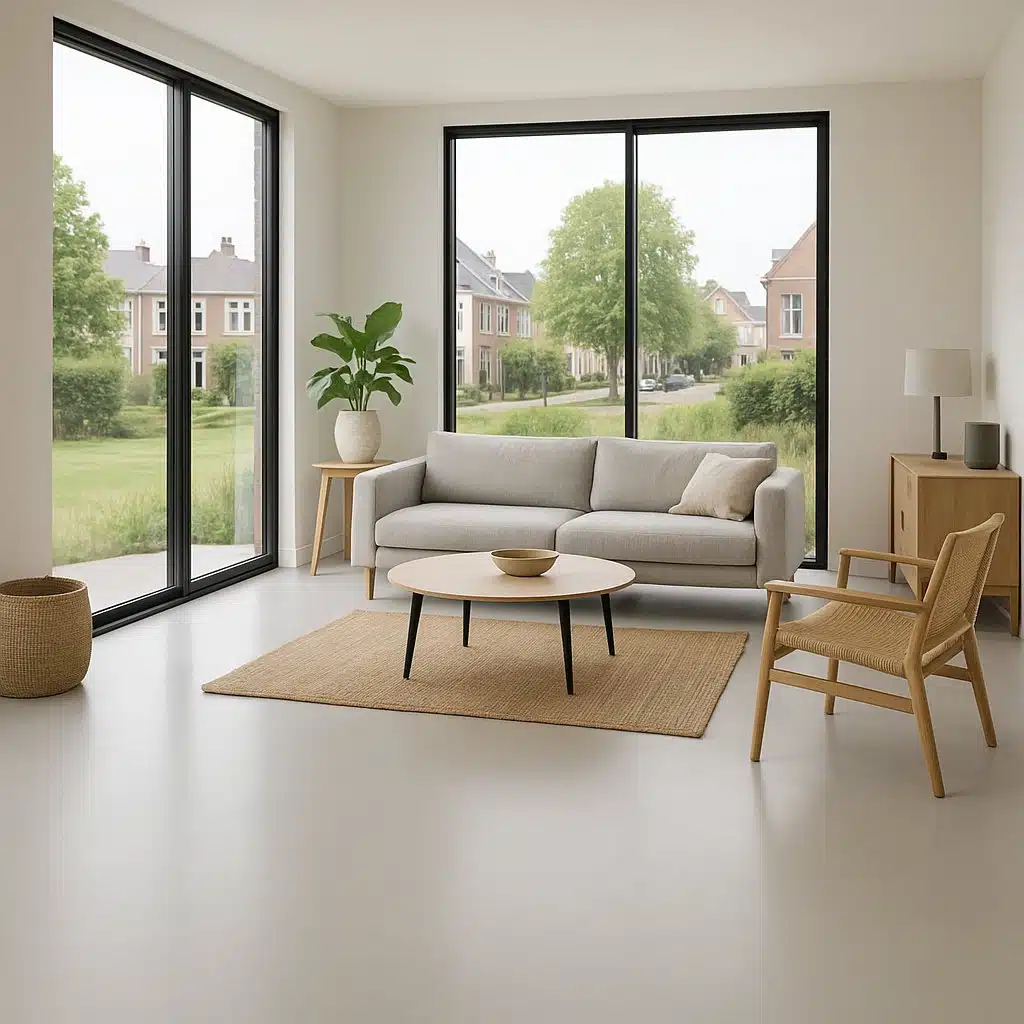 Betonlook gietvloer in een Bossche woning